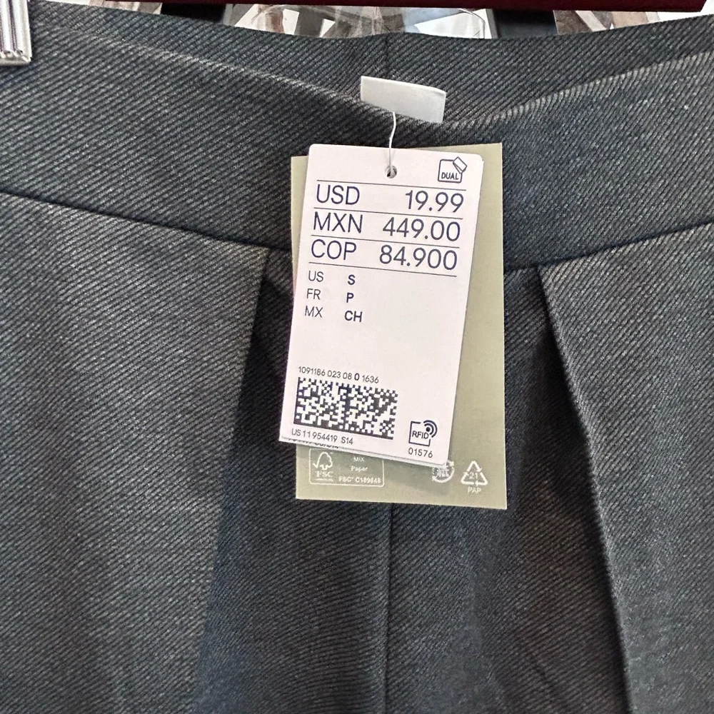Women’s Gray Dress Pants High Waist Wide-Leg - Picture 2 of 3